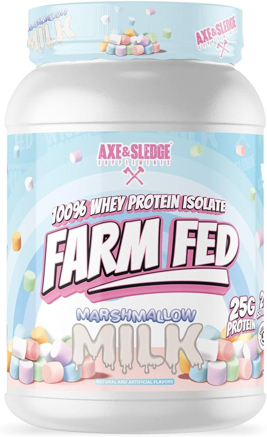 Axe & Sledge Farm Fed 100% Whey Protein Isolate | 25g Protein | Low Carb, Low Sugar, Soy Free