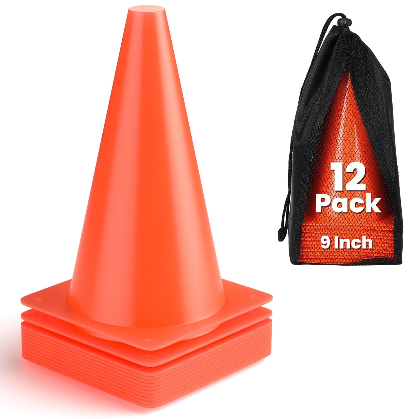 GHB Soccer Cones 7" 9" of 12 24 Pack Disc Soccer Sport Cones