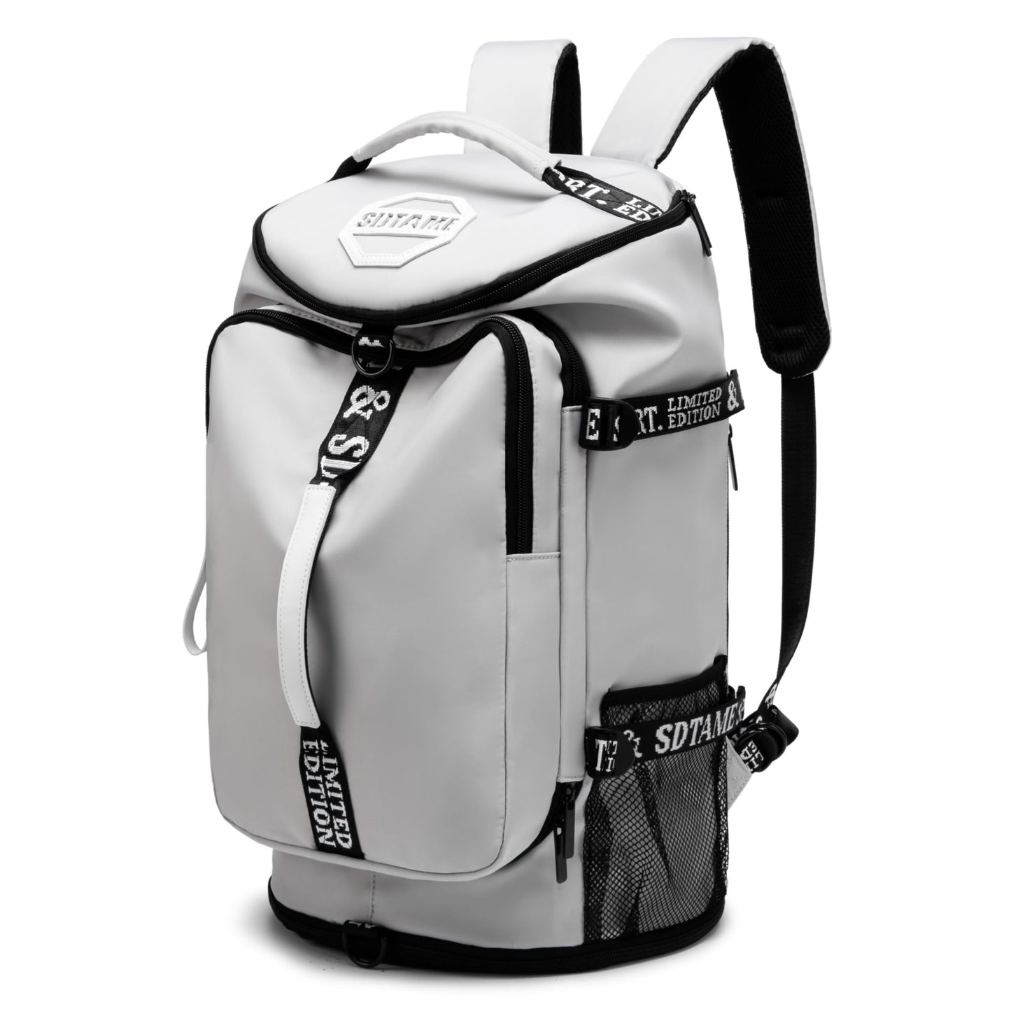 Gym Duffel Backpack with Shoe Pocket & Laptop Sleeve(Grey)