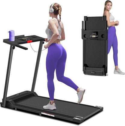 Treadmill with Handles, 2025 Upgraded Small Treadmills Home, Portable Electric Treadmills for Home 300 lbs Capacity,Walking Pad Treadmill,Lightweight Folding Foldable Walking Pad with LED Display