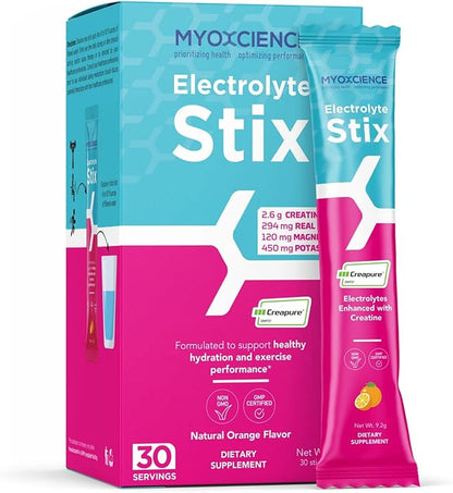 MYOXCIENCE Electrolyte STIX | Creatine Electrolyte Powder | Recovery from Exercise & Muscle