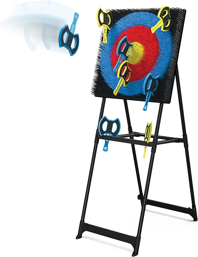 EastPoint Sports Axe Throwing Target Game - 5ft Tall Sturdy Steel Frame - Includes 8 Throwing Axes