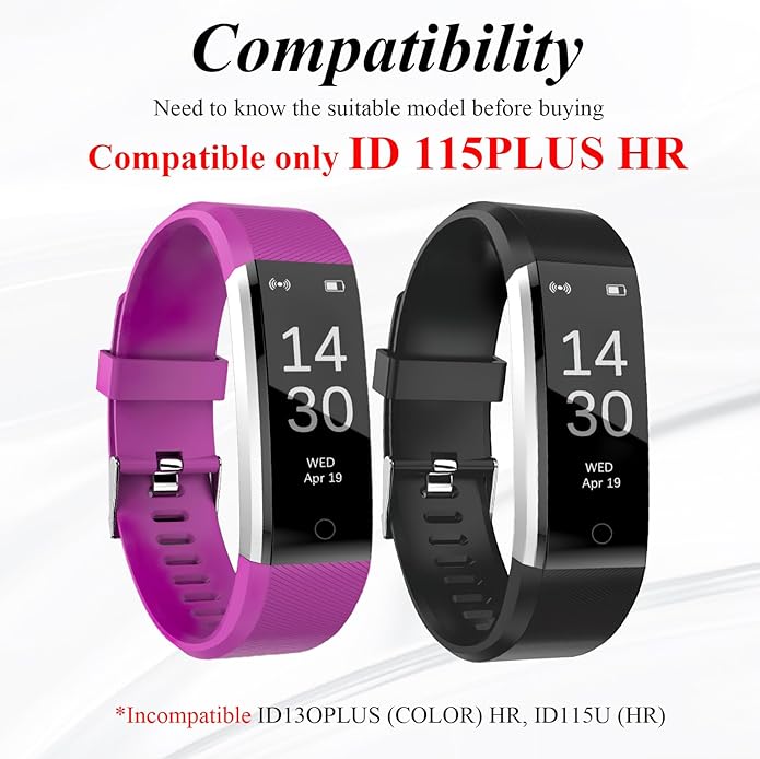 Watch Bands Replacement for ID115plus HR, Very Fit Pro Activity Fitness Tracker Wrist Bands Set, Multicolor Veryfitpro Smart Watch Strap Replacements