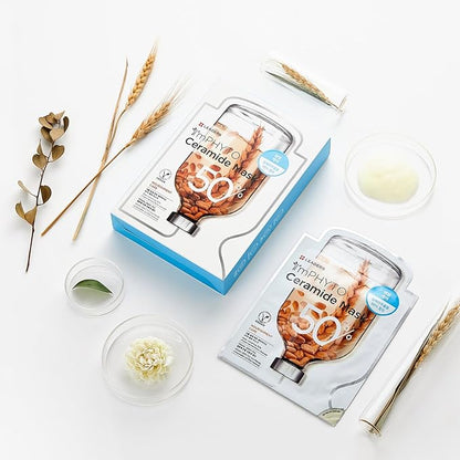 I'MPHYTO Leaders Facial Mask 10 Sheet Ceramide Vegan Mask | Deep Nourishing & Skin Barrier Strengthening | Plant-Based Ingredient from Fermented Wheat Germ Extract & Macadamia Seed Oil