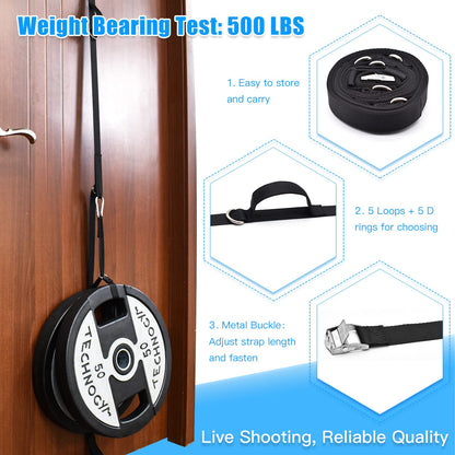 Brebebe Door Anchor Strap for Exercises, Multi Point Anchor Gym Attachment for Home Fitness