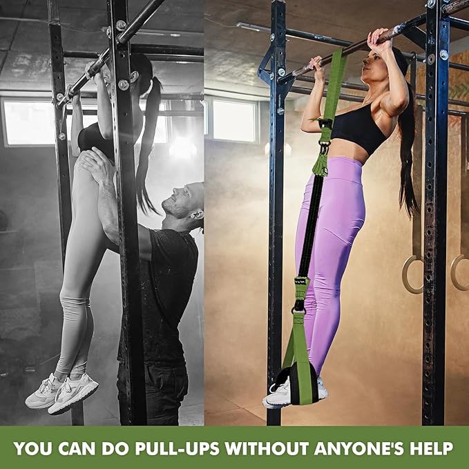 HPYGN Pull Up Assistance Bands, Heavy Duty Resistance Band for Pull Up Bar, Adjustable Weight/Size with Fabric Feet/Knee Rest, Bands for Pull Up Assist for Strength Training, Pull Up Assist Band