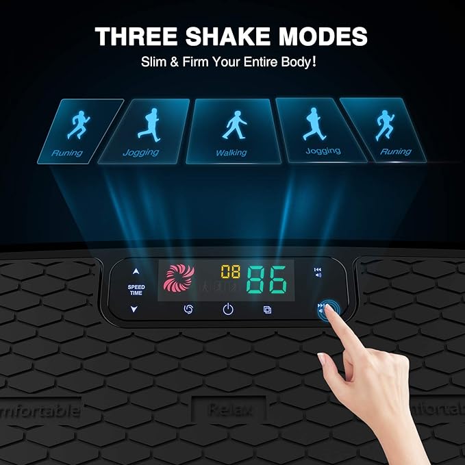 Vibration Plate Exercise Machine - Whole Body Workout Vibration Platform Lymphatic Drainage Machine for Weight Loss Home Fitness with Resistance Bands Remote