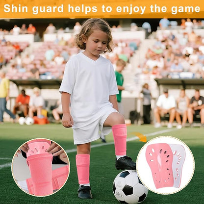 2 Pairs Shin Guards Soccer for Kids,Shin Pads Extra Lightweight Breathable Slide in Shin Guard for Football Training Match Outdoor Activities Protective Slip-in Shin Guards for Boys Girls