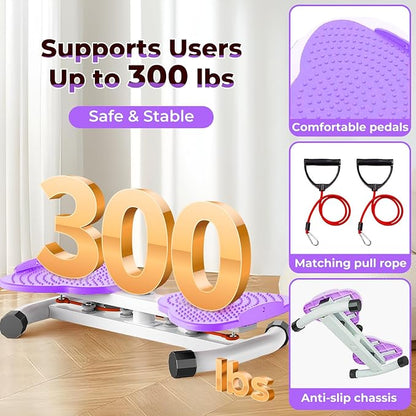 Ab Twister Board,300 lbs Capacity,Slim Waist and Core Ab Exercise,Foot Massage Design,Noiseless Home Gym Exercise