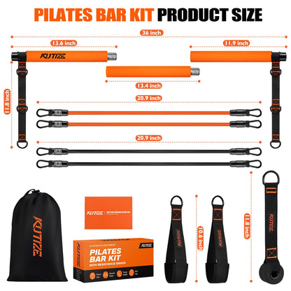 KUTIZE Pilates Bar Kit with Resistance Bands, Pilates Equipment, Multifunctional Resistance Bands