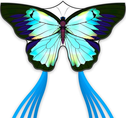 Green Butterfly Kite Premium Quality, Easy to Fly Perfect Outdoor Toy for Kids and Adults,Beach and Park Kite for Family Outdoor Games & Activities(Silverwing Butterfly)