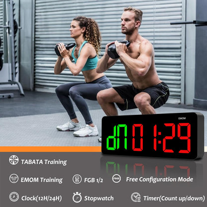 QINYUNE Gym Clock Timer for Tabata/FGB/EMOM Interval Workout