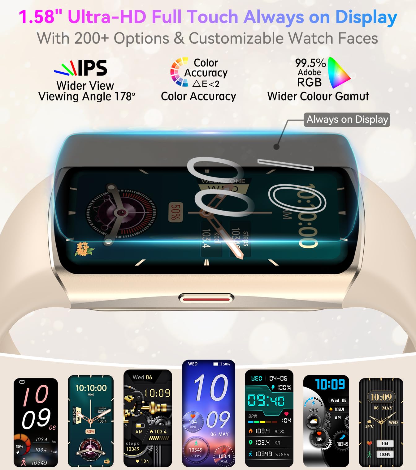 Smart Watch Fitness Tracker with 24/7 Heart Rate, Blood Oxygen Blood Pressure Monitor Sleep Tracker