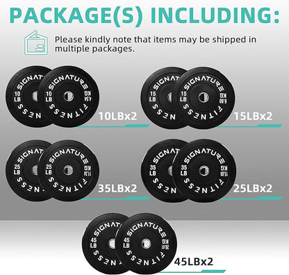Olympic Bumper Plates Set, 2" Weight Plates for Strength Training & Weightlifting, Paris or Set or Set with Barbell, Multiple Options