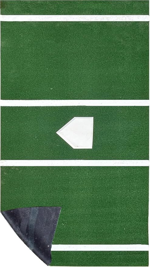 On Deck Sports 12' x 6' Baseball and Softball Batting Mat with Throwdown Home Plate