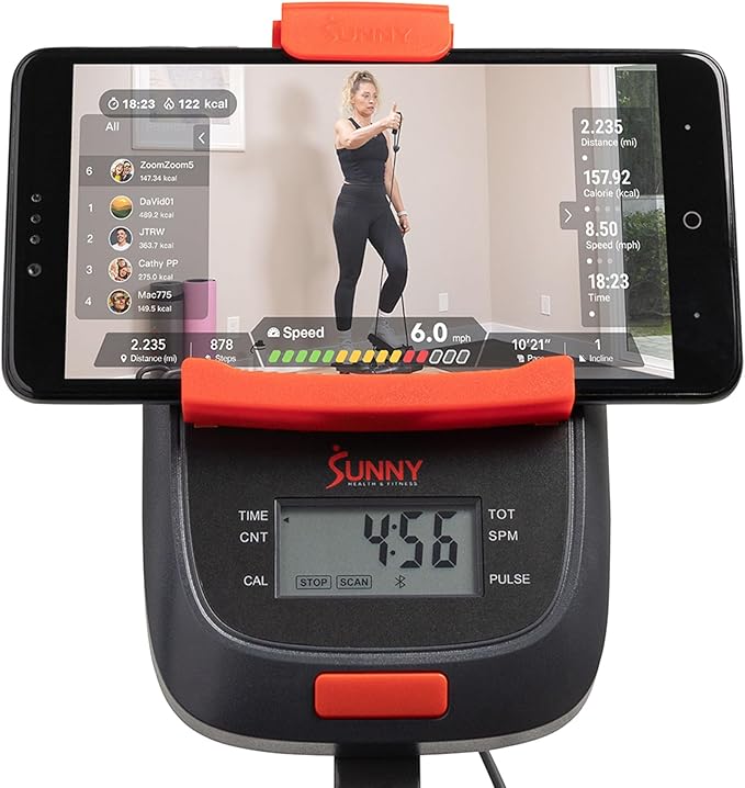 Sunny Health & Fitness Stair Stepper w/Handlebar, Extended Step Range Climber Machine for Legs, Core and Glute Workouts, Connection with Free SunnyFit App