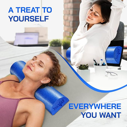 Yes4All Medium Firm Half Foam Rollers for Post-Workout Relaxation, 12/18/24/36 inch PE Foam Roll for Back Massage & Yoga Exercise