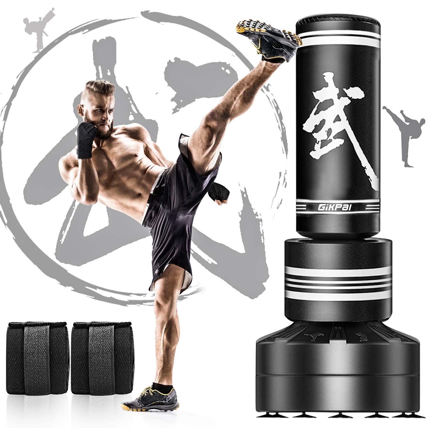 GIKPAL Freestanding Punching Bag for Adults 67'' Heavy Boxing Bag with Boxing Gloves, No Spring