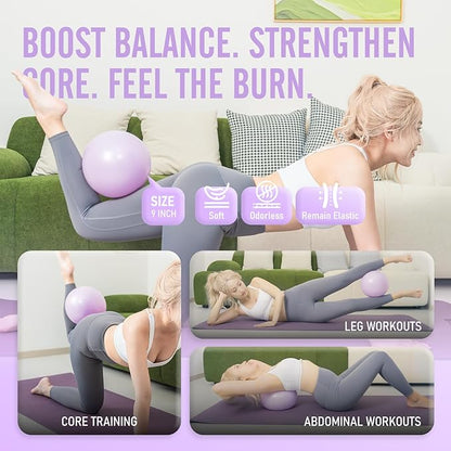 JKSHMYT Silicone Pilates Ring-14.5" Home Pilates kit with Padded Handles, Mini Ball, Resistance Bands, Guide & Bag, Better me Pilates Essentials Circle Set for Workouts Women