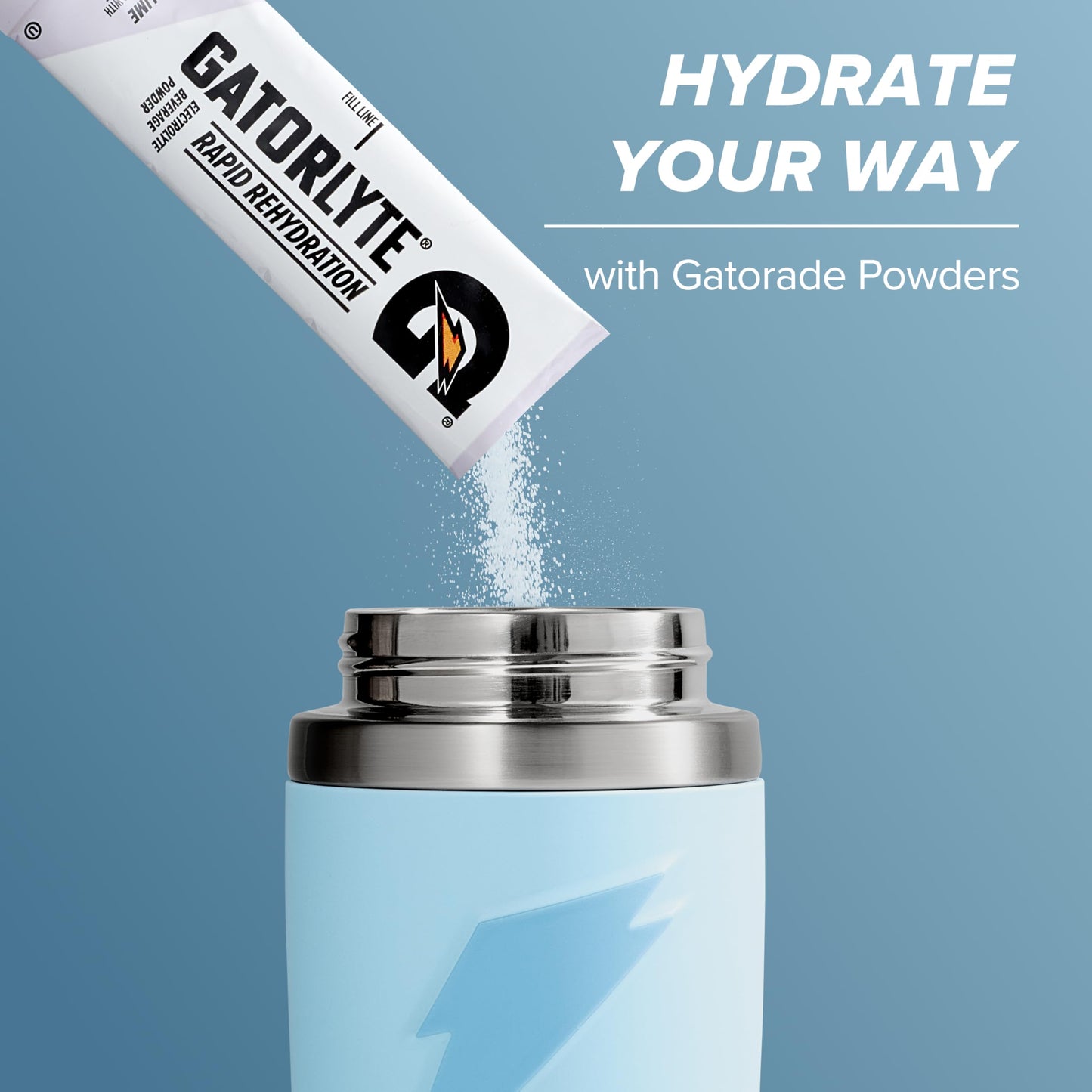 Gatorade 'Overtime' 22oz Stainless Steel Water Bottle, Straw Cap, Blue