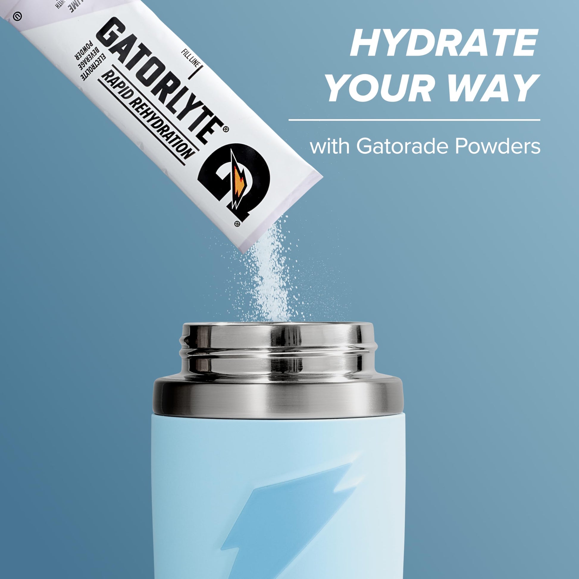 Gatorade 'Overtime' 22oz Stainless Steel Water Bottle, Straw Cap, Blue