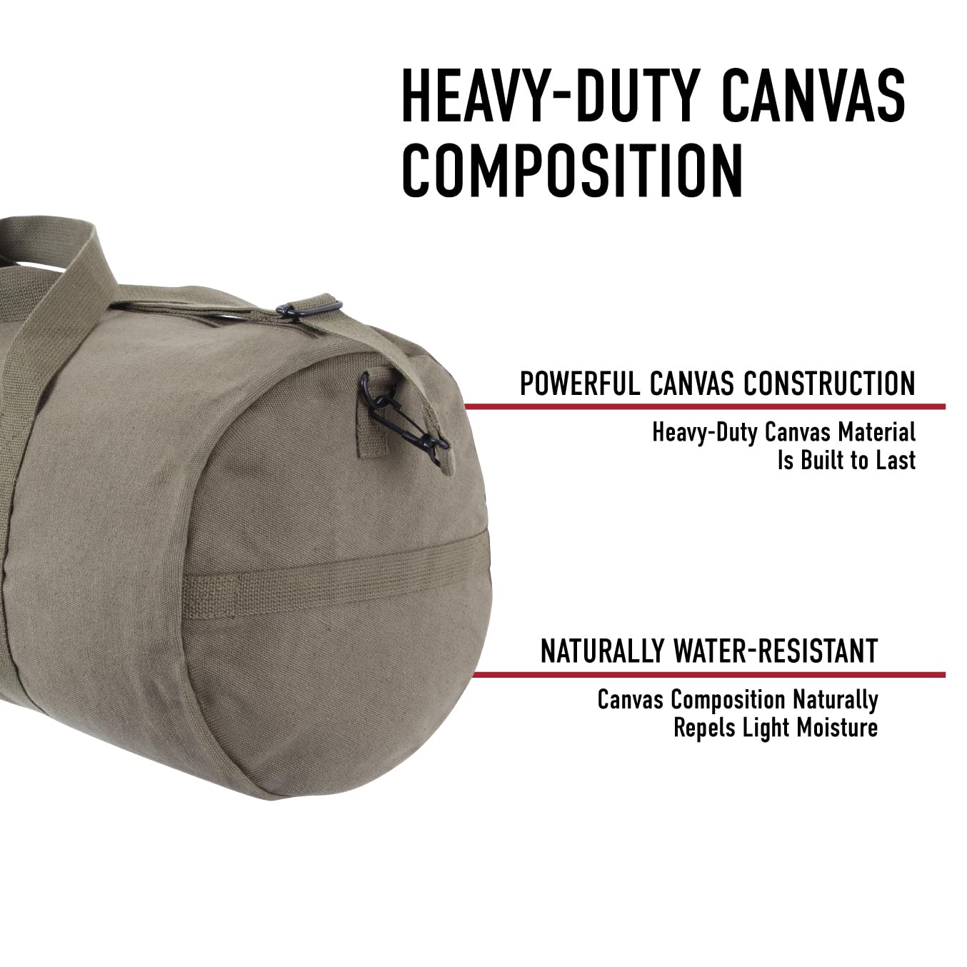 Rothco Canvas Shoulder Duffle Bag Duffel Gym Bag for Men Women Sports Duffel Bag, Olive Drab, 19