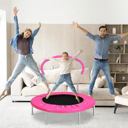 Mini Trampoline for Kids, Indoor Toddler Trampoline with Handle, Child Small Rebounder Trampoline for Indoor and Outdoor Use
