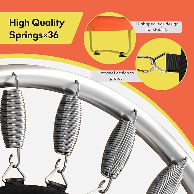 72" Trampoline for Kids with Net,6 FT Indoor & Outdoor Small Toddler Trampoline with Basketball Hoop & Dart Board for Ages 1-8, Birthday Gifts for Boys & Girls, Baby Toddler Christmas Toys