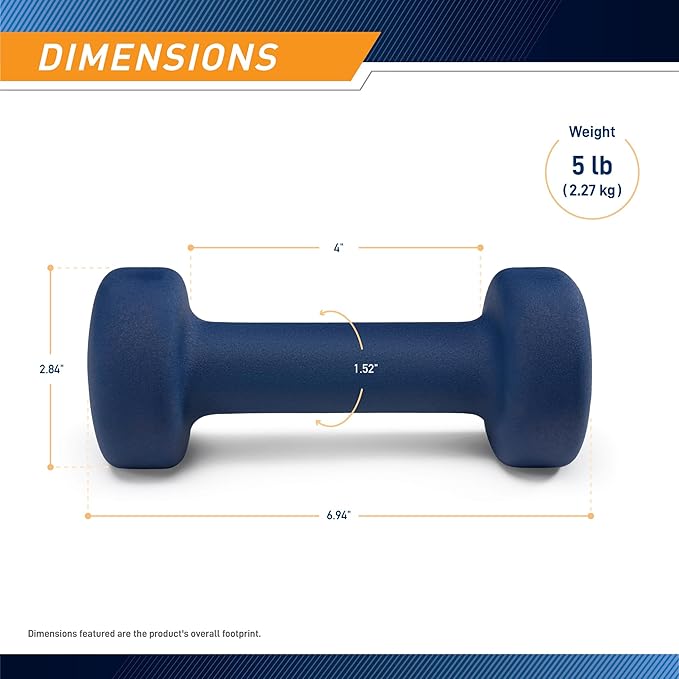 Marcy Colored Neoprene Dumbbell (Sold in Singles or Set) Hand Weights, Exercise Free Weights for Home Gym