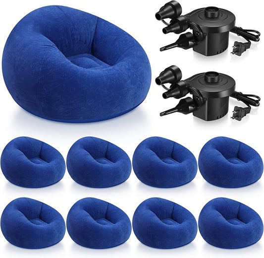 Realspring 9 Pcs Bean Bag Chairs for Adults Inflatable Chairs with Electric Air Pump,Blow up Couch
