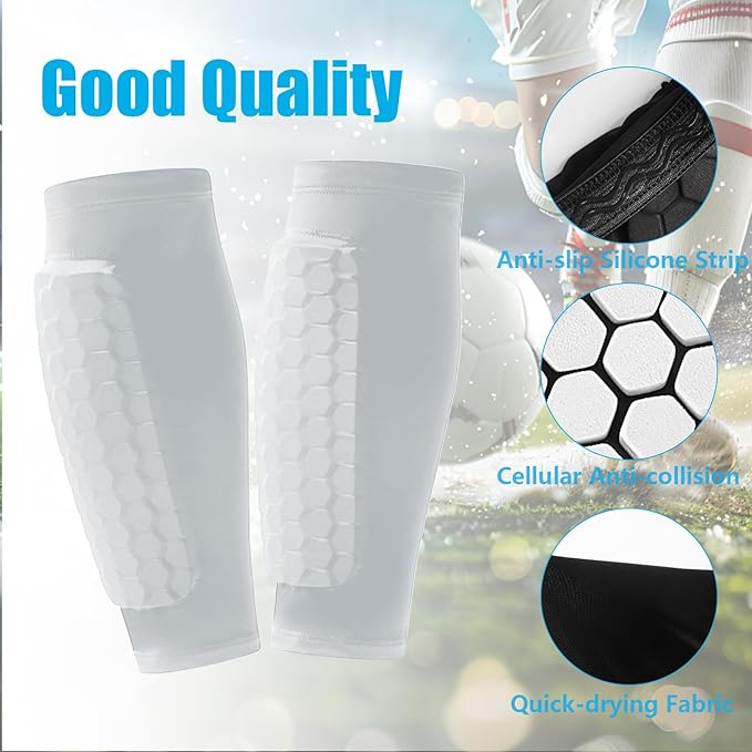 Soccer Shin Guards Shin Pads for Kids Youth Adult, Calf Compression Sleeve with Honeycomb Pads, Support for Shin Splint Baseball Boxing Kickboxing MTB