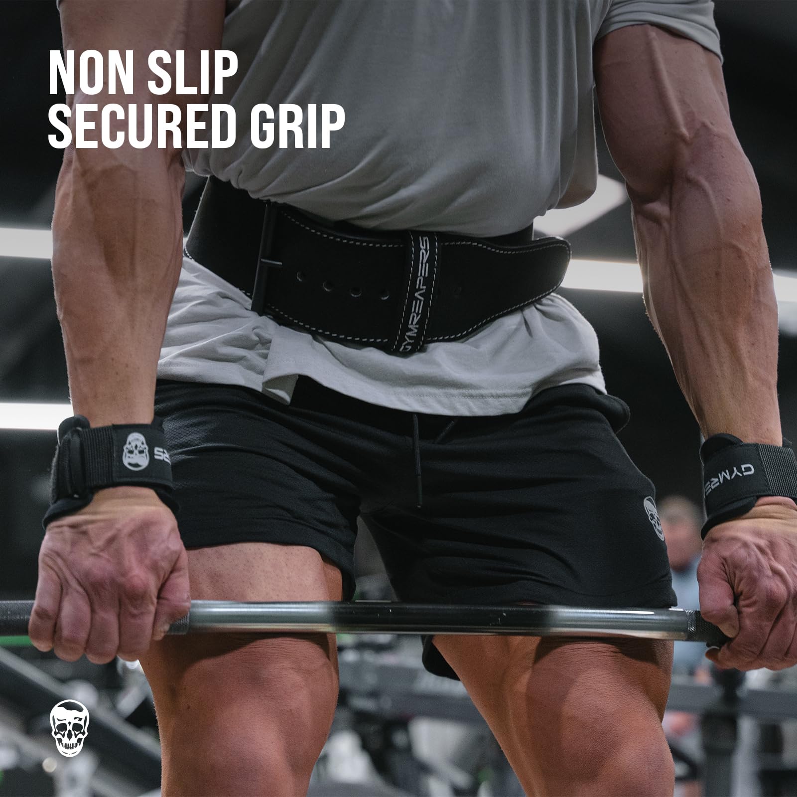 Gymreapers Weight Lifting Hooks (Pair), Heavy Duty Power Wrist Straps Hand Grip Support For