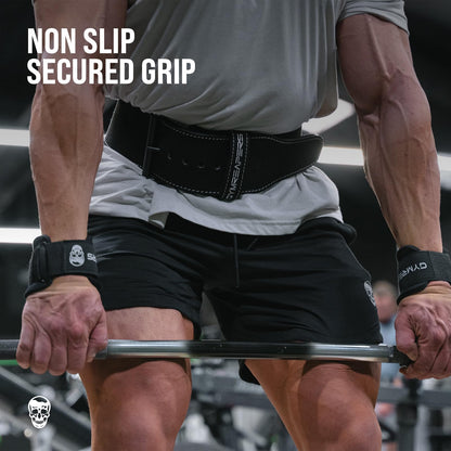 Gymreapers Weight Lifting Hooks (Pair), Heavy Duty Power Wrist Straps Hand Grip Support For