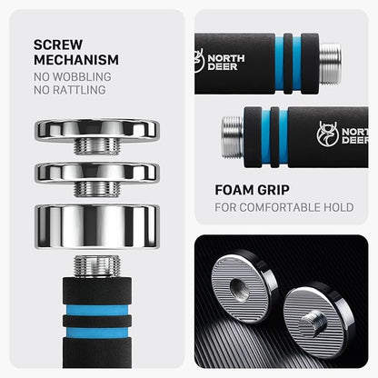 Northdeer Steel Dumbbells Ultracompact & Adjustable Chrome Dumbbell with Foam Handles 5lb 10lb 15lb 20lb 30lb 50lb Home Gym Workout (Choice of Size)