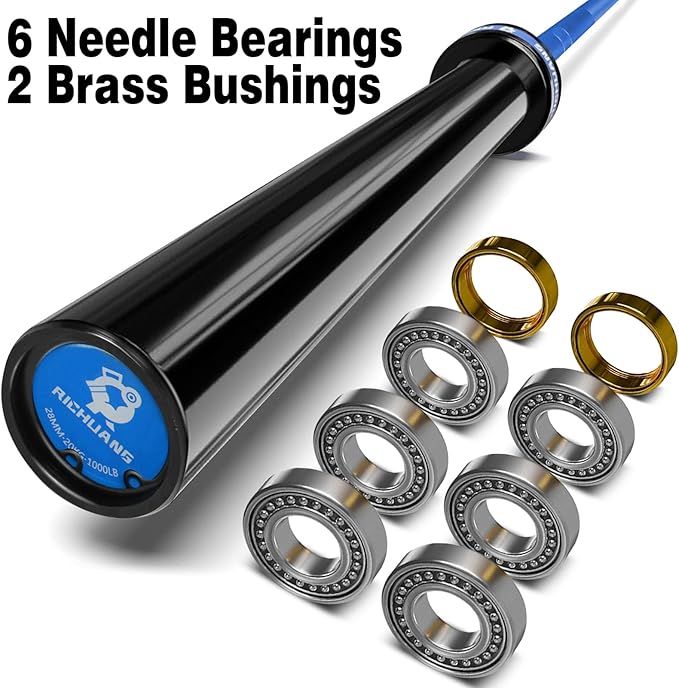 7ft Olympic Barbell, Weightlifting Barbell 28mm 45lb - 500/700/1000lbs Capacity with Smooth Spinning Sleeves, Olympic Bar Fits 2" Olympic Plates, for Snatch Clean Jerk - Home Gym Training