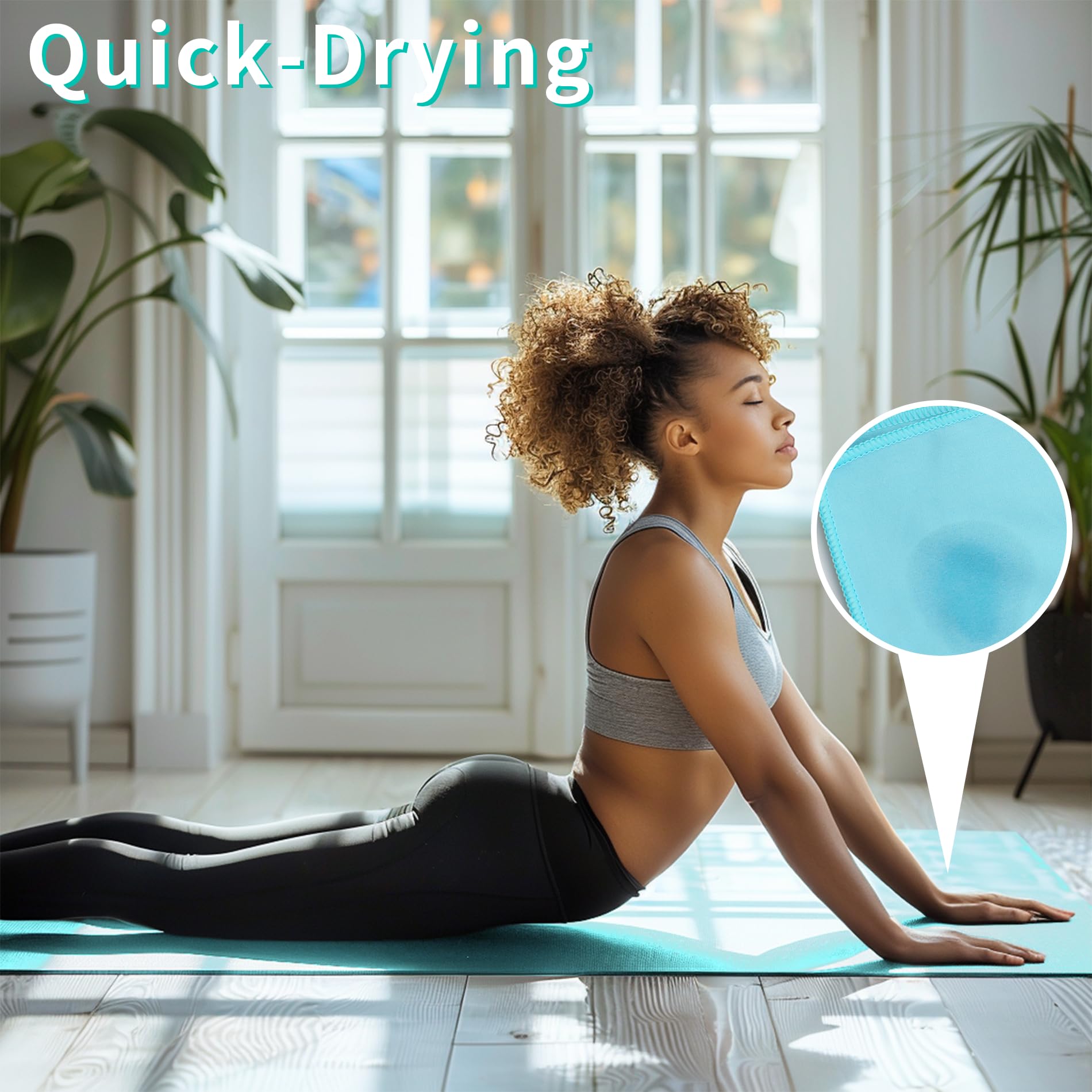 MIAOMIAO Non-Slip Hot Yoga Towel Set,Super Absorbent Microfiber in, 24.5" x 72" - Anti-Slip, Injury