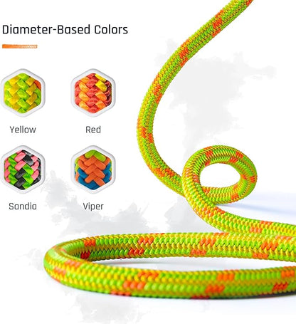Pelican Rope Arborist Rope 11.8mm x 300Ft High-Strength 24-Strands Static Climbing Rope | 7,000 lb Strength for Tree Climbing, Pulling, Outdoors & Swing | Made in USA - Red, Plain End
