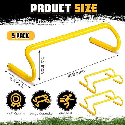 5 Pcs Speed Agility Training Hurdles Detachable Durable Equipment Plyometric and All Purpose Speed Training Hurdle Equipment for Athletes Soccer Basketball