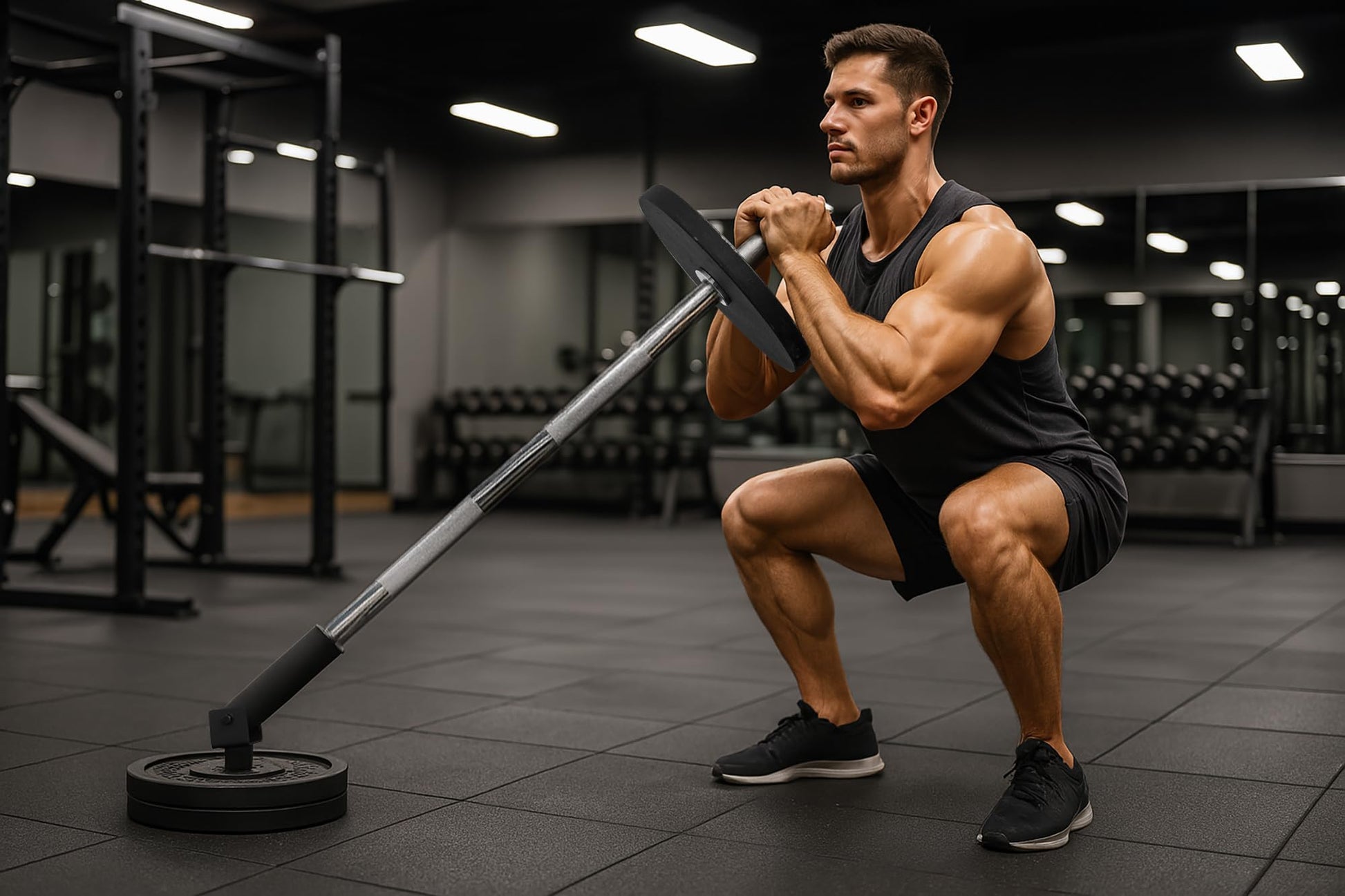 ANOSWXG 2 inch - Landmine Base Gym Equipment - T Bar Row Landmine Attachment For Barbell - Home or