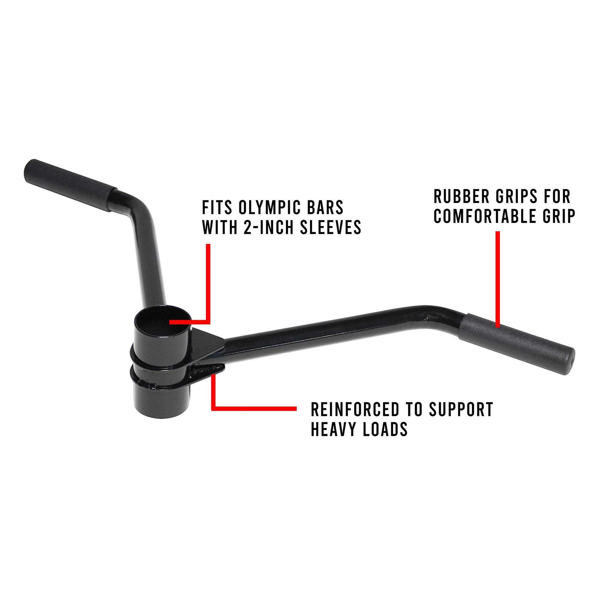 CAP Barbell PRO Straight T-Bar Row Attachment for 2-Inch Olympic Bar, Black