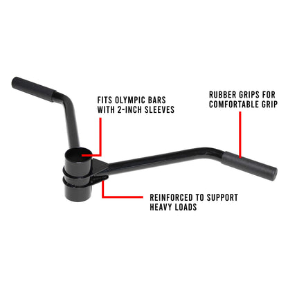 CAP Barbell PRO Straight T-Bar Row Attachment for 2-Inch Olympic Bar, Black