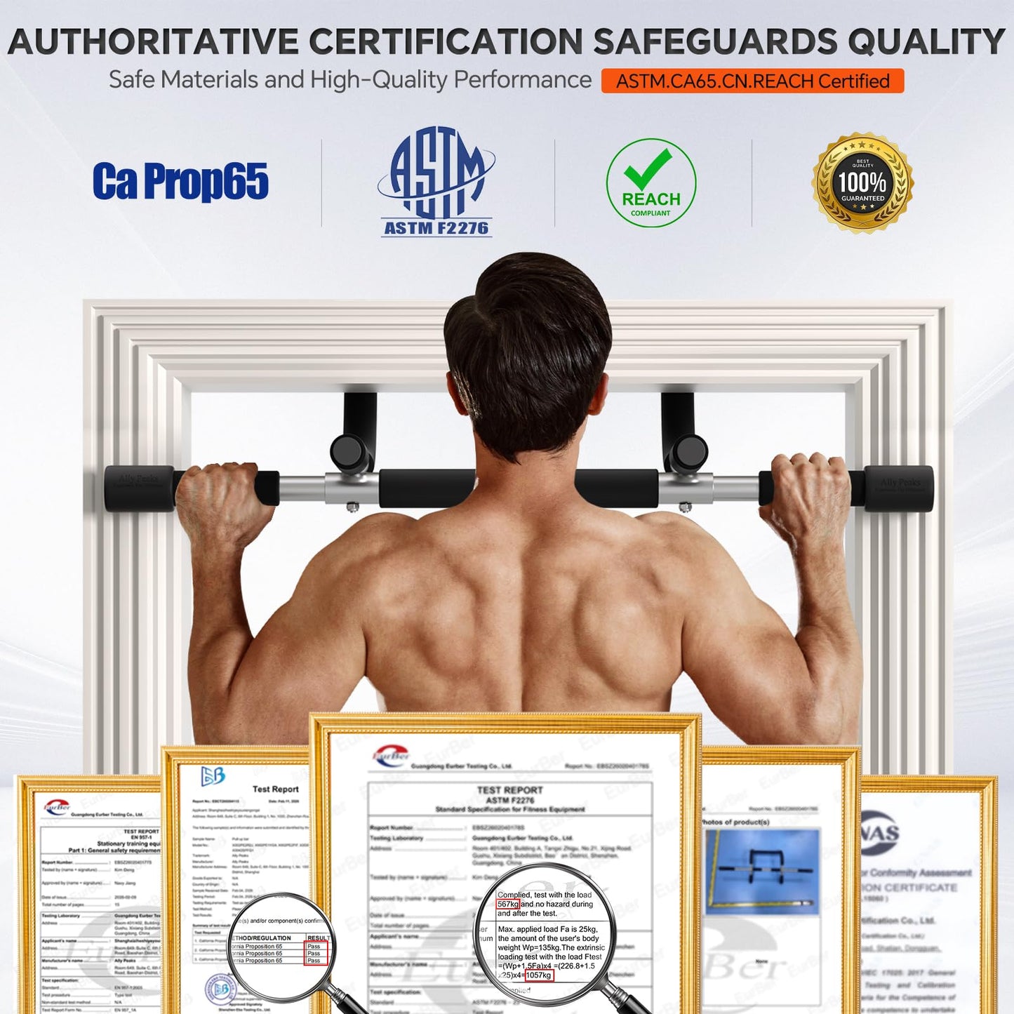 Ally Peaks Pull Up Bar for Doorway,Multiple Levels Width Adjustable Pull Up Bar Accurately Match