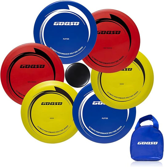 Disc Golf Set - Driver, Mid-Range and Putter Discs with Disc Golf Bag for Outdoor and Backyard