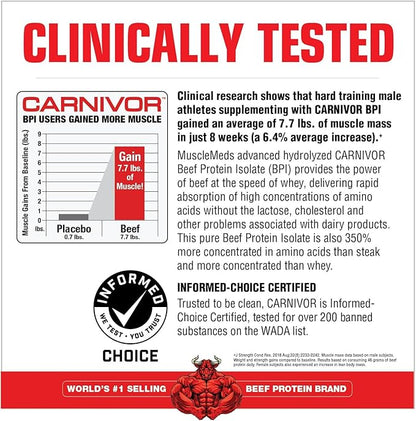MuscleMeds CARNIVOR Beef Protein Isolate Powder, Muscle Building, Recovery, Lactose Free, Sugar Free, Fat, Free, 23g Protein, Fruity Cereal, 28 Servings