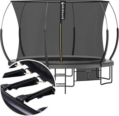 SkyBound 14 FT 12 FT 10FT 8FT 6FT Springless Trampoline for Kids and Adults - Recreational Trampolines with AntiRust Coating - Bungee Cords Outdoor Trampoline for Kids - No-Gap Design Zipper System