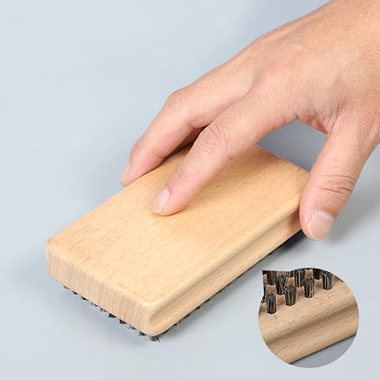 3 Pieces of ski Wax Brush, ski Brush Wooden Hand Brush Set, Brass Brush, Nylon Brush, Horsehair Brush, Size 4.7 "X 2.8", Outdoor ski waxing, Cleaning, Wax Removal, polishing,Snowboard Wax Brush
