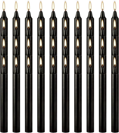 Set of 40 Black Candles ??Spell Chime Candles for Halloween, Rituals, Prayer, Birthdays, Meditation, Altar - 4 Inch Tall, Unscented