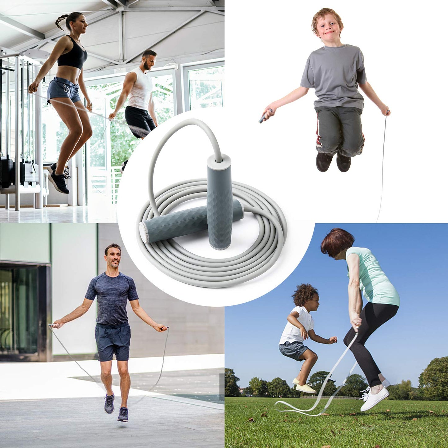 Weighted Jump Rope Workout-1LB Professional Skipping Rope with Adjustable Length&Silicone