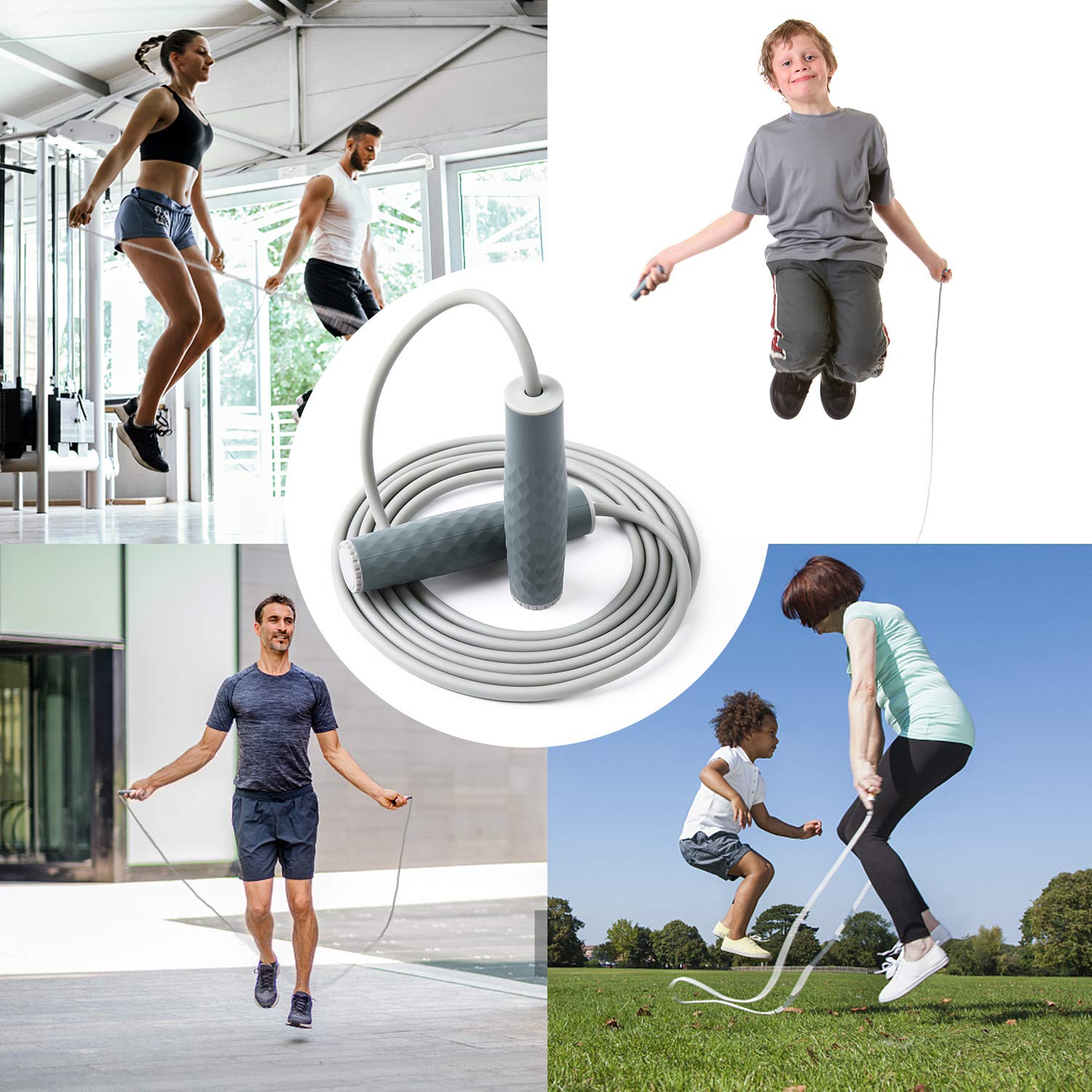 Weighted Jump Rope Workout-1LB Professional Skipping Rope with Adjustable Length&Silicone