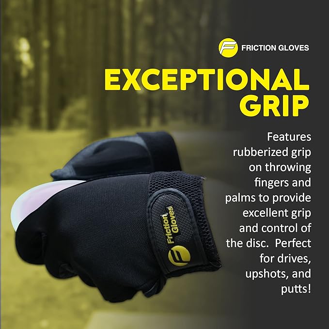 Disc Sports Gloves - Rubberized Palm and Fingers for Amazing Grip on All Your Throws - Perfect for Driving & Putting - Play Your Best in Any Weather